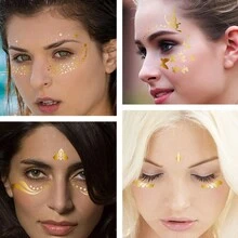 Hình xăm tạm thời bằng kim loại, hình ngôi sao lấp lánh không thấm nước và họa tiết bướm cho tiệc tùng, biểu diễn trên sân khấu, tàn nhang - Nhiều màu - Xem 8