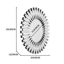 Silver Sunburst Decorative Wall Mirror, Beveled Round Accent Mirror For Living Room Accent, 24"*24" - 銀色 - 查看 2
