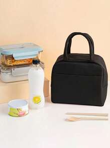 Customized Lunch Bag, Thickened Aluminum Foil Simple Handheld Bento Cooler Bag, Includes Tableware And Lunch Box, Simple Large Capacity Work/School Waterproof Oil-Proof Lunch Box Bag, Suitable For Daily Use, Can Be Used As A Gift