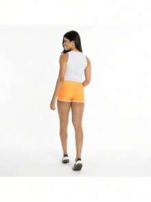 Women's Casual Sports Beach Shorts - 橘色 - 查看 3