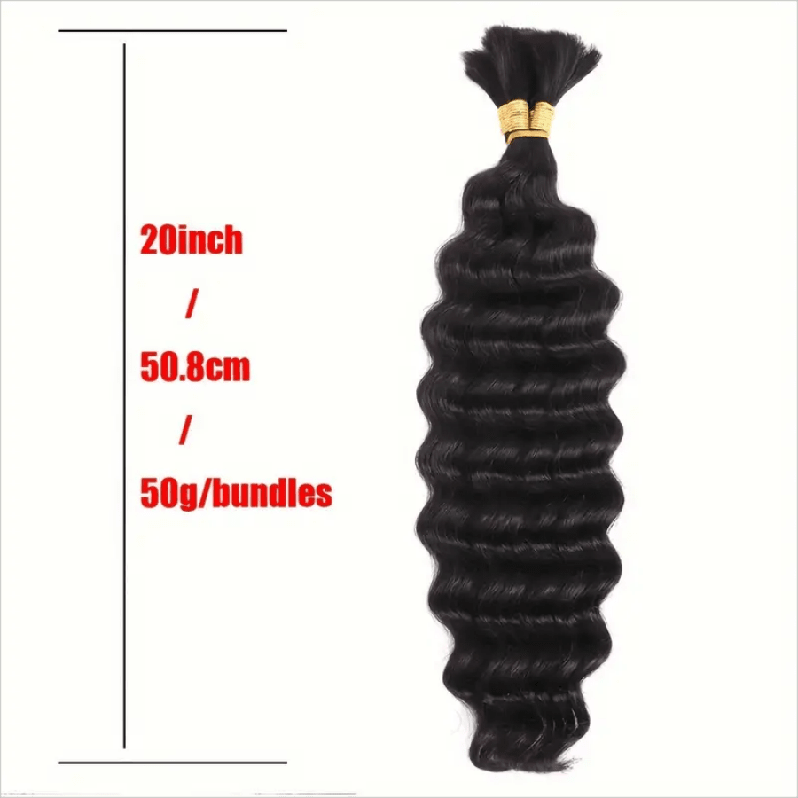 Human Braiding Hair 12A Deep Water Wave Bulk Human Hair 100g 18 Inch