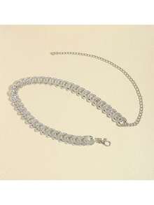 水钻镶嵌腰链闪亮金色银色金属肚链优雅身体首饰女士连衣裙腰带 - 優雅 - 查看 7