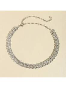 水钻镶嵌腰链闪亮金色银色金属肚链优雅身体首饰女士连衣裙腰带 - 優雅 - 查看 4