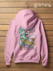 Sweatshirt Skate Skater T Rex Rock Streetwaer Track Over Never CANGURU 2534 GEEK FLUX - 淺粉色 - 查看 1