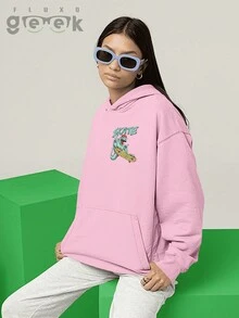 Sweatshirt Skate Skater T Rex Rock Streetwaer Track Over Never CANGURU 2534 GEEK FLUX - 淺粉色 - 查看 6
