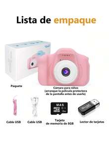 Cámara Digital Para Niños Regalo Jueguete Video C/tarjeta Sd - Rosa - Ver 2