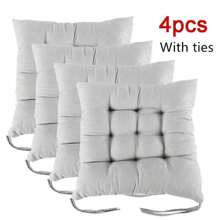 4PCS Chair Seat Garden Pads Furniture Dining Patio Outdoor Tie On Cushions 40cm