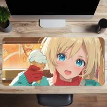 1 件甜美动漫女孩抱着冰淇淋游戏鼠标垫大号游戏鼠标垫多尺寸键盘桌垫橡胶防滑办公桌配件键盘桌垫适用于学校家庭礼物送给朋友家人 - 多色 - 查看 1