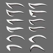 6pcs 44pcs Eyeliner Stencil Eye Shadow Protector Sticker Kit, Cat Eye Eyeshadow Template Pad, Non-Woven Material, Eye Liner Eyeshadow Stencils, Makeup Tools For Beginners - Multicolor - View 7