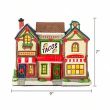 Christmas Village Multi-Color Light-Up Village Food Shops – Hand-Painted Porcelain Holiday Decor - 1 - 查看 4