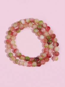 1 hebra de cuentas sueltas de jade de turmalina natural sandía de 6 8 10 mm para hacer joyas, pulsera, collar y accesorios DIY, tamaño a elegir, 15" - Multicolor - Ver 9