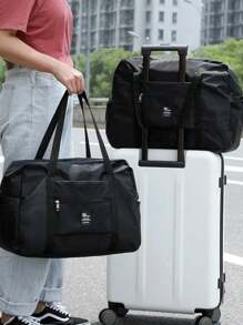 大容量折叠行李袋 - 便携、轻便、旅行收纳，配有能量套手推车 - 非常适合家庭被子衣服收纳和复活节礼物 Suffle 女士包