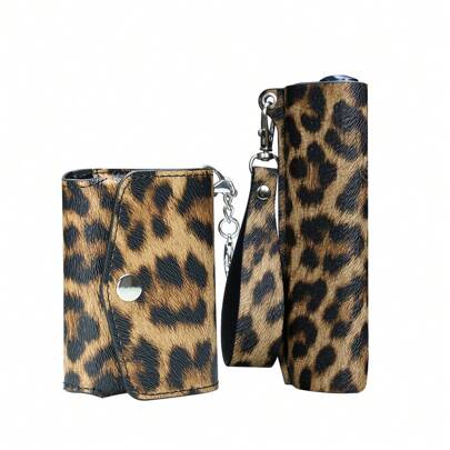 Fashion Leopard Pattern PU Leather Soft Case For IQOS ILUMA ONE Storage Bag With Cigarette Case Holder, Back To School Supplies