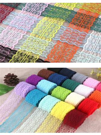 Beautiful 10Yards/Lot Lace Ribbon 45MM Wide African Lace Fabric White Lace Trim White Lace Embroidered Trim Trimmings For Sewing