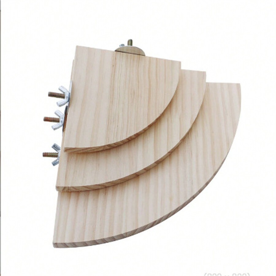 Bird Parrot Corner Perch Flat Platform Stand, Wood Perch Bird Stand