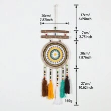 1 Hand-Crocheted Multi-Color Hanging Ornaments Wooden Beads Knitted Tassel String Dream Catcher Home Wall Decoration Wall Hanging Wall Decoration, Home Decor, Room Decor, Wall Decor
