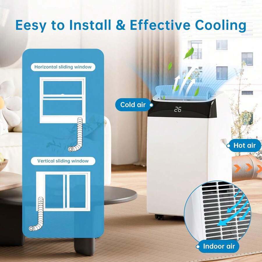Portable Air Conditioner 12000 Btu/H, 3In1 Portable Air Conditioner
