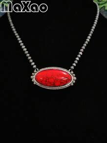 Vintage European & American Bohemian Style Turquoise Necklace For Women, Suitable For Party, Travel, Gift For Festivals & Anniversaries. Please Share Photo Review If You Like The Product.