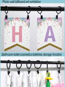 2 cái/6 cái/12 cái Kẹp rèm cửa, Móc rèm cửa, Vòng rèm cửa, Móc rèm tắm, Đồ gia dụng, Vòng thanh rèm có kẹp, Kẹp thanh rèm trang trí, Cho phòng tắm, phòng khách và phòng ngủ - nhiều màu - Xem 5