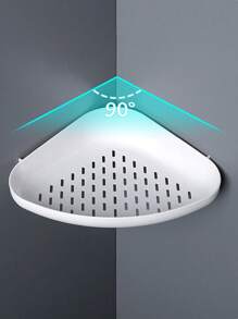1pc Bathroom Corner Wall Mounted Shelf, Shower Caddy For Toilet Vanity Organizer, Drill-Free