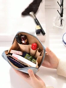 1 túi đựng mỹ phẩm nữ màu trơn phong cách Hàn Quốc túi đựng đồ trang điểm chống thấm nước thời trang túi đựng đồ trang điểm túi đựng đồ ăn trưa túi du lịch túi xách cho phụ nữ - Nhiều màu - Xem 6