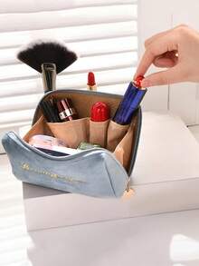 1 túi đựng mỹ phẩm nữ màu trơn phong cách Hàn Quốc túi đựng đồ trang điểm chống thấm nước thời trang túi đựng đồ trang điểm túi đựng đồ ăn trưa túi du lịch túi xách cho phụ nữ - Nhiều màu - Xem 4