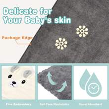 1 pièce Serviette de bain à capuche avec motif animal visage, unisexe. Serviette de bain à capuche unique pour nouveau-né avec design animal. Super doux peignoir de bain à capuche en polaire pour bébé. Serviette à capuche quatre-saisons pour tout-petit