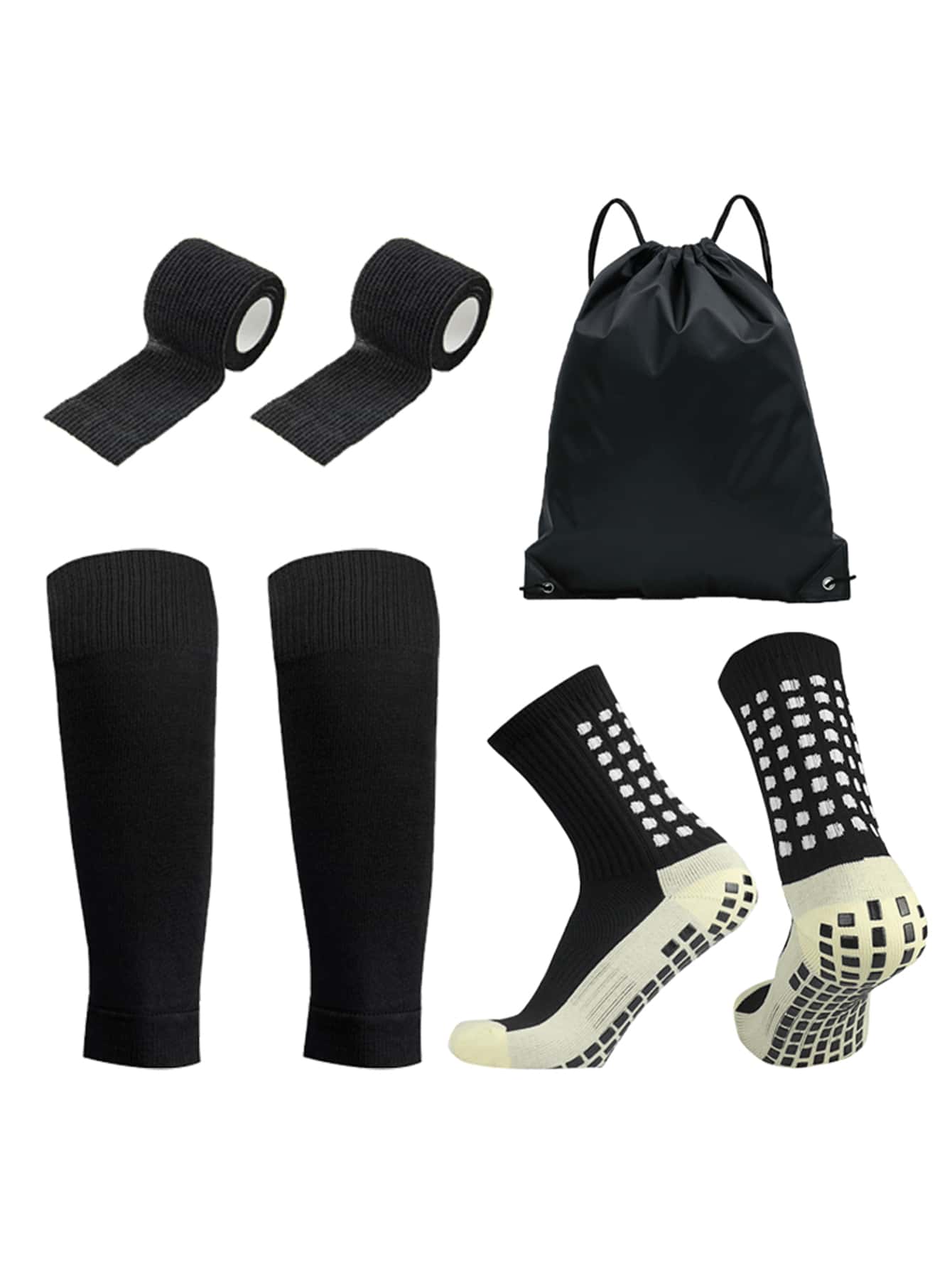 4 件优质足球训练套装 - 包括背包、舒适的足球袜、专业护膝和强力绷带，可提供卓越的性能、舒适性和保护 - 是运动员和球队的理想装备 - 彩色 - 查看 1