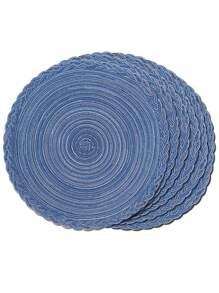 2pcs/4pcs/6pcs 15 Inch Round Woven Braided Placemat, Washable Anti-Slip Heat Insulation Tableware Mats, Suitable For Home Dining Table Decor, Holiday/Party - Multicolor - View 18