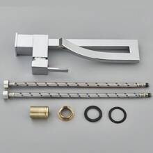 Modern Bathroom Sink Faucet Waterfall Single Handle Single Hole Lavatory Mixer Tap - Chrome - View 9