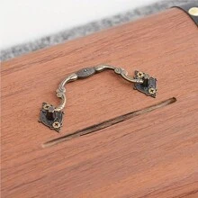 1 pieza Caja de Madera para Guardar Dinero, Caja Creativa de Diseño de Cofre del Tesoro para Almacenamiento de Dinero en el Hogar - Óxido marrón - Ver 4