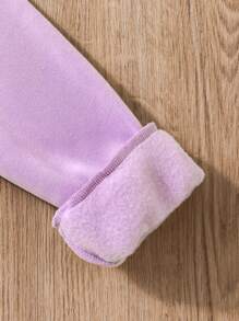 Tween Girl Letter Print Fleece Sweatshirt For Christmas - Purple - View 3