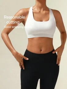 Tender Angel Sujetador deportivo de verano para mujer, sujetador de yoga con alto soporte, ajustable, con almohadillas extraíbles y diseño de espalda de tirantes