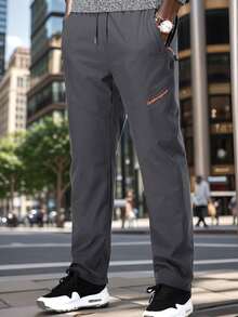 Waterproof Softshell Hiking Pants, Outdoor Windproof Breathable Trousers For Men - Grey - View 2