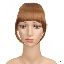 短刘海金色夹式发刘海耐热假发合成刘海发夹天然接发