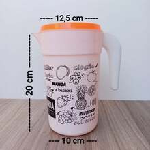 2 Liter Juice Jug Set With 4 500 Ml Glasses Red And Orange - 亮橙色 - 查看 3