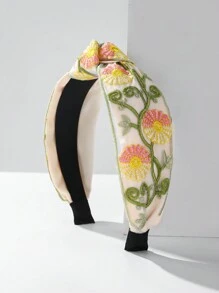 1 Peça Headband de Renda de Poliéster, Estilo Boêmio, Faixa de Cabelo, Tiara de Cabelo