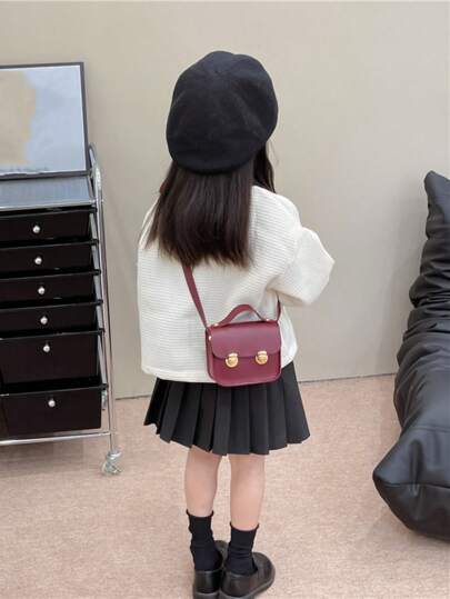 儿童复古简约斜挎包、迷你零钱包、时尚百搭，适合秋冬季