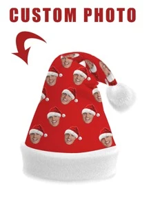 1pc Customized Santa Claus Hat, Customized Christmas Hat, Create Your Own Christmas Hat, Holiday Celebration - Polyester Material, Christmas, Halloween, Thanksgiving, New Year Holiday Design - Multicolor - View 13