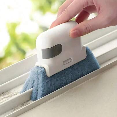 1pc 2-In-1 Detachable Window Cleaning Brush, Plastic Groove Brush For Cleaning Corners, Crevices, Door & Window Glass Grooves
