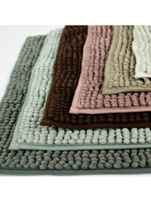 Kit 2 Bathroom Rugs 38x58 Non-Slip Microfiber Polka Dots Pasta Luxury Various Colors - Màu Xám nhạt - Xem 2