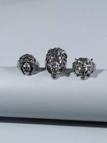 3pcs/Set Punk Style Skull Rings For Men - Multicolor - View 7