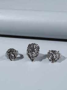 3pcs/Set Punk Style Skull Rings For Men - Multicolor - View 6