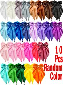 1/10/20Pcs Random Color Hair Bows With Long Tail Bow Hair Clips Elegant Hair Ribbon Hair Accessories For Women Daily Wear Suitable For Many Occasion Valentine's Day Valentines,Hair Barrettes Claw Clips