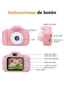 Cámara Digital Para Niños Regalo Jueguete Video C/tarjeta Sd - Rosa - Ver 3