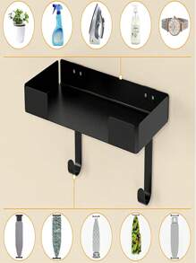 Soporte de pared para tabla de planchar, estante de almacenamiento de tabla de planchar montado en la pared, adecuado para la lavandería, juego de plancha y tabla de planchar, con gran espacio de almacenamiento