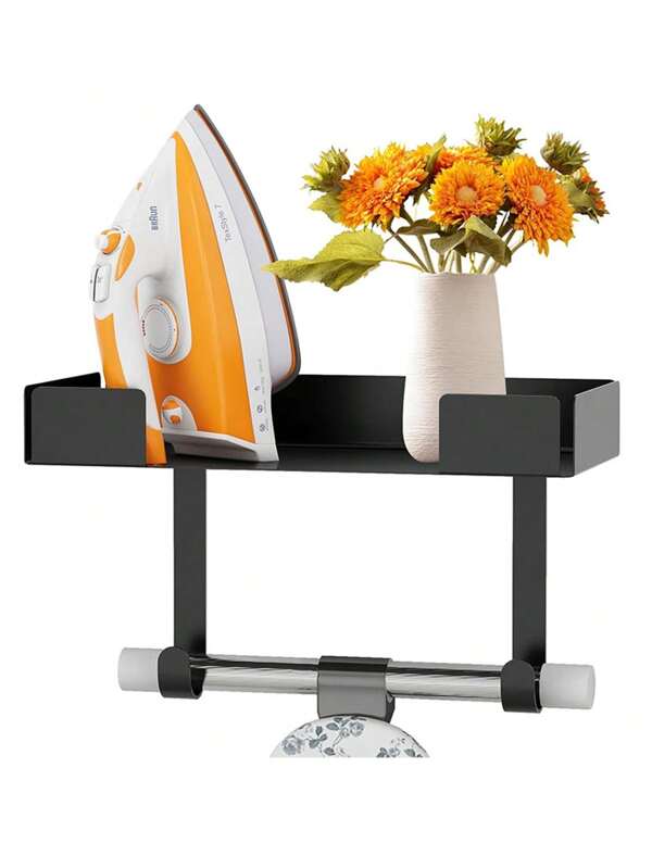 Soporte de pared para tabla de planchar, estante de almacenamiento de tabla de planchar montado en la pared, adecuado para la lavandería, juego de plancha y tabla de planchar, con gran espacio de almacenamiento