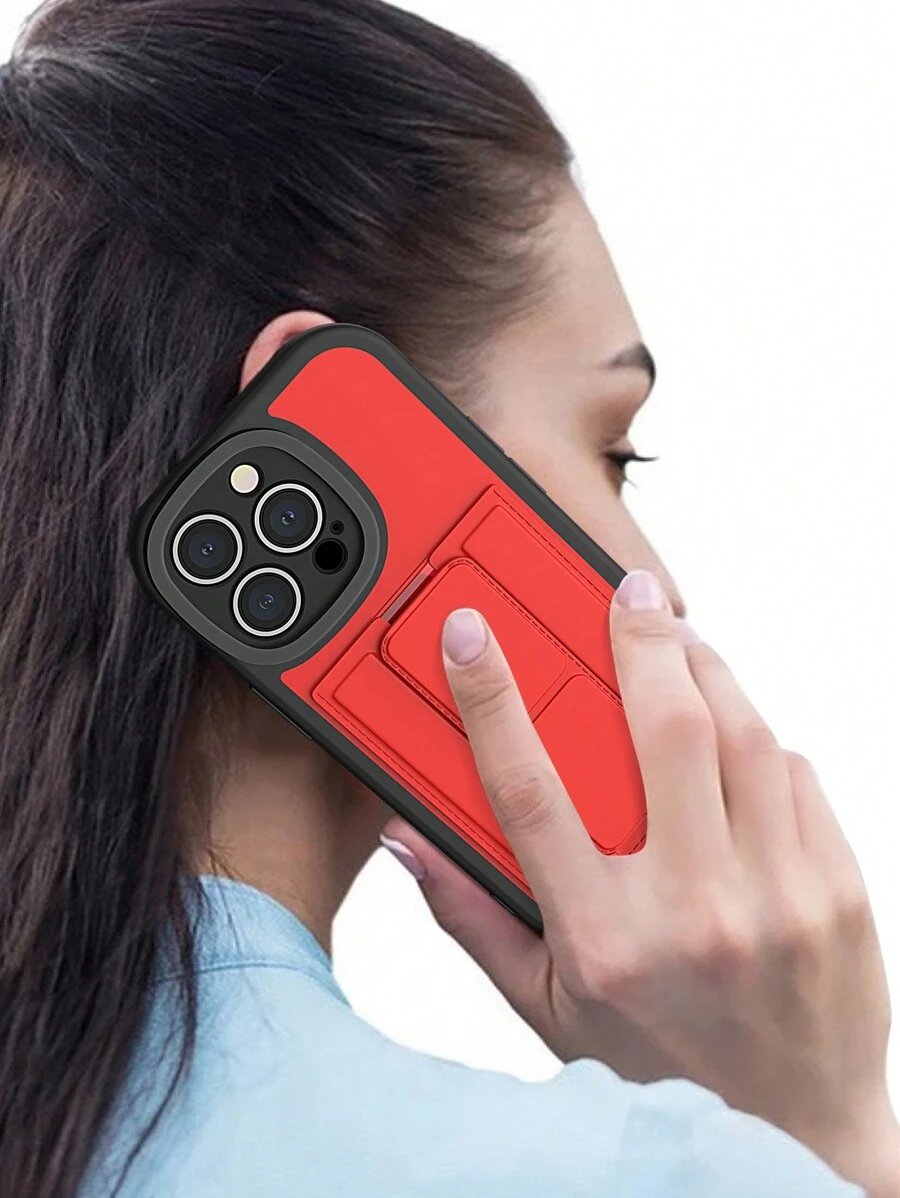 1pc Multifunctional Passionate Red Phone Case With Stand, Suitable For IPhone 15 Pro Max; Magnetic Wallet Style Phone Case, Compatible With 14 6.1 Inch,International Version, Not The Domestic Version