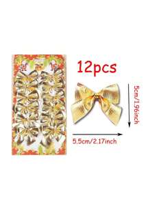 Set de 12 lazos de terciopelo rojo y dorado de 5.5cm, decoración de árbol de Navidad, decoración de envoltura de regalo, decoración de ramos, decoración de corona de Navidad, decoración de globos, accesorios de manualidades DIY, decoración de cajas de regalo para bodas, adecuado para fiestas, bodas y Halloween - Multicolor - Ver 15