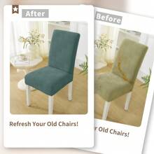 Ystyle Chair Covers With Backrest 4/6 Pieces, Stretch Chair Cover, Universal Chair Covers For Dining Room Kitchen, Washable Removable, Easy To Clean And Durable - Pastel Green - View 6